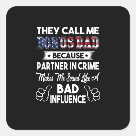 Vaderdag | Ze noemen me Bonus Pap Vierkante Sticker (Voorkant)