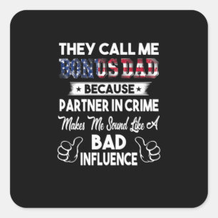 Vaderdag   Ze noemen me Bonus Pap Vierkante Sticker