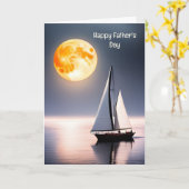 Vaderdag Zeilboot in Moonlight Kaart (Gele Bloem)