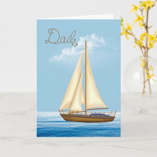 Vaderdag Zeilboot Kaart (Gele Bloem)