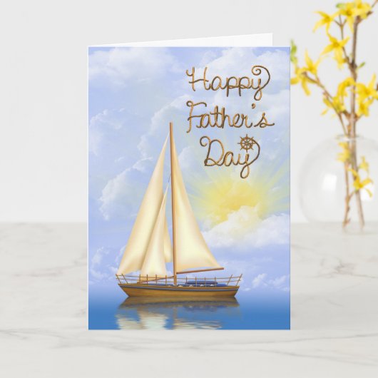 Vaderdag Zeilboot Kaart (Gele Bloem)