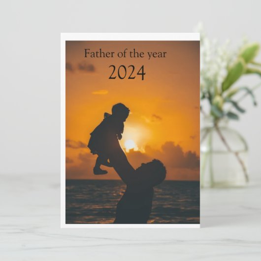 Vaderdag Zonsondergang Silhouet Uitnodiging Kaart  (Staand voorkant)