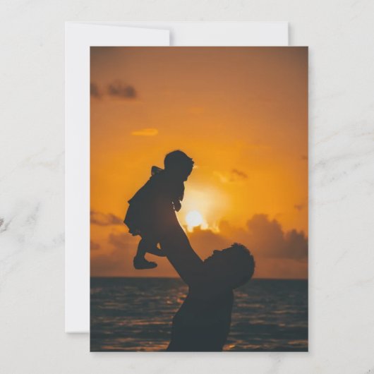 Vaderdag Zonsondergang Silhouet Uitnodiging Kaart  (Achterkant)