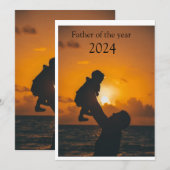 Vaderdag Zonsondergang Silhouet Uitnodiging Kaart  (Voorkant / Achterkant)