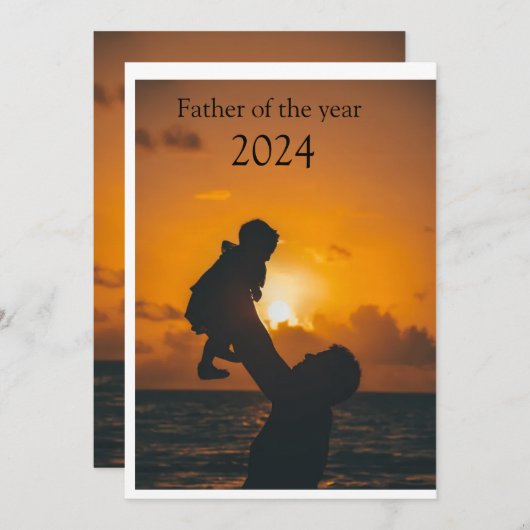 Vaderdag Zonsondergang Silhouet Uitnodiging Kaart  (Voorkant / Achterkant)