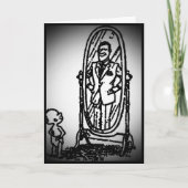 Vaderdag  zoon die in de spiegel kijkt kaart (Voorkant)