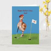 Vaderdag, zoon, humoristische vogels die Golf spel Kaart (Gele Bloem)