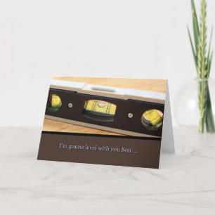 Vaderdag zoon, niveau met jou, Wenskaart Kaart