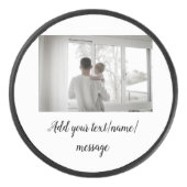 vaderdag zoon vader vader vader toevoegen foto tek hockey puck (Voorkant)