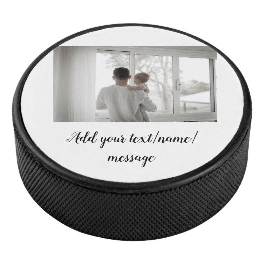 vaderdag zoon vader vader vader toevoegen foto tek hockey puck (3/4)