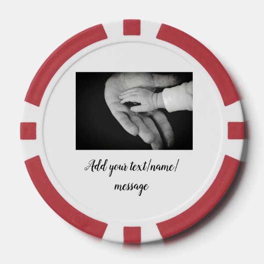 vaderdag zoon vader vader vader toevoegen foto tek poker chips (Voorkant)