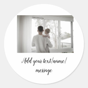 vaderdag zoon vader vader vader toevoegen foto tek ronde sticker