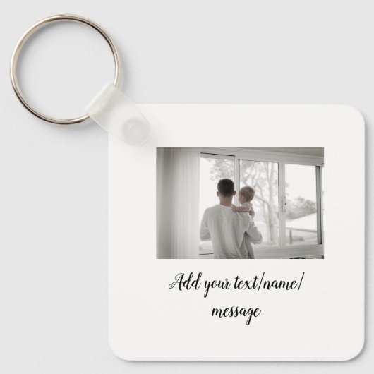vaderdag zoon vader vader vader toevoegen foto tek sleutelhanger (Voorkant)