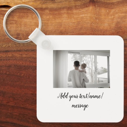 vaderdag zoon vader vader vader toevoegen foto tek sleutelhanger (Voorkant)