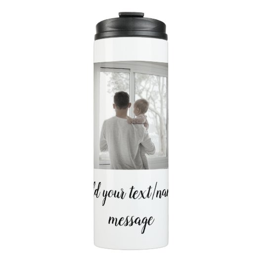 vaderdag zoon vader vader vader toevoegen foto tek thermosbeker (Voorkant)