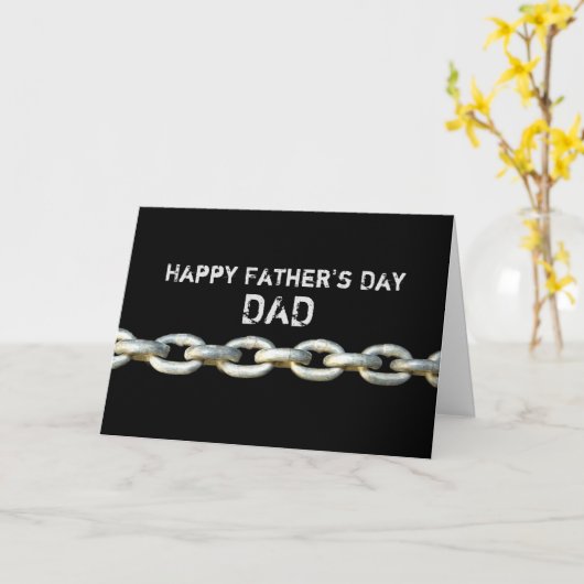 VADERDAG - ZWARE KETEN - DAD- ZWARTE/METAAL KAART (Gele Bloem)