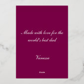 Vaderdagkaart | Aangepaste foto & goud folie tekst Feestdagenkaart (Achterkant)