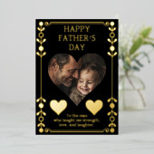 Vaderdagkaart | Aangepaste foto & goud folie tekst Feestdagenkaart (Staand Voorkant)