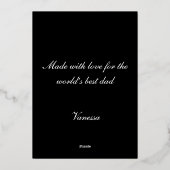 Vaderdagkaart | Aangepaste foto & goud folie tekst Feestdagenkaart (Achterkant)