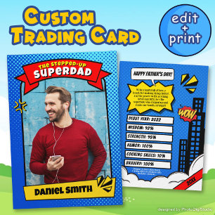 Vaderdagkaart Comic Stiefvader Trading Card Contactkaartje