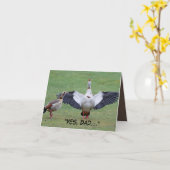 Vaderdagkaart met grappige gans kaart (Gele Bloem)