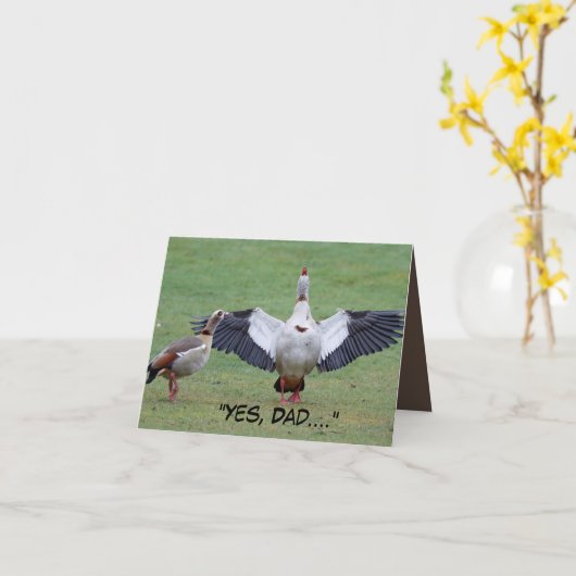 Vaderdagkaart met grappige gans kaart (Gele Bloem)