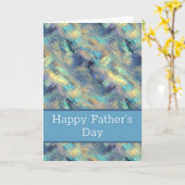 Vaderdagkaart met lichtblauw gebrandschilderd glas kaart (Gele Bloem)