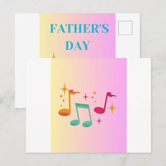 Vaderdagkaart met Muziek Feestdagenkaart (Voorkant / Achterkant)
