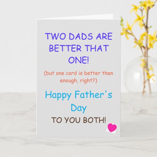 Vaderdagkaart - Twee papa's zijn beter dan... Kaart (Gele Bloem)