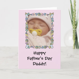 Vaderdagkaart van baby - roze kaart