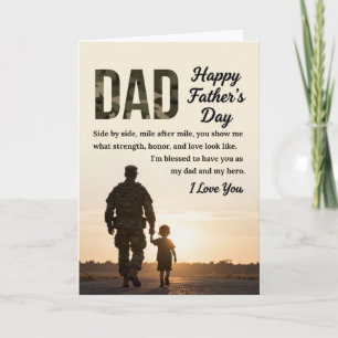 Vaderdagkaart voor militairen feestdagen kaart