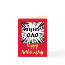 Vaderdagkaart voor papa, superheldthema