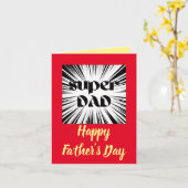 Vaderdagkaart voor vader, superheldthema kaart (Gele Bloem)