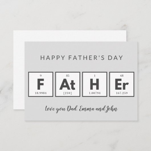 Vaderdagkaarten Cool Fun Notitiekaartje (Voorkant / Achterkant)
