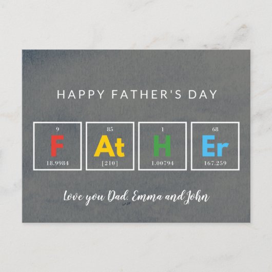 Vaderdagkaarten Cool Kleurig Briefkaart (Voorkant)