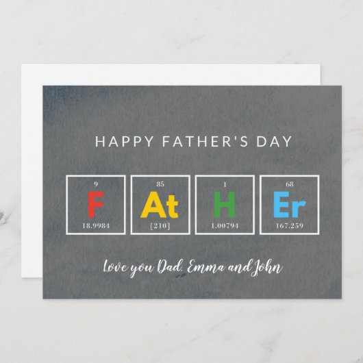 Vaderdagkaarten Koel kleurrijk Bedankkaart (Voorkant / Achterkant)