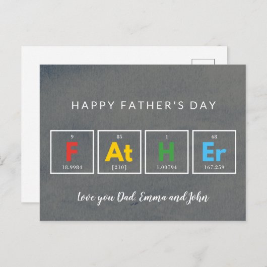 Vaderdagkaarten Koel kleurrijk Briefkaart (Voorkant / Achterkant)