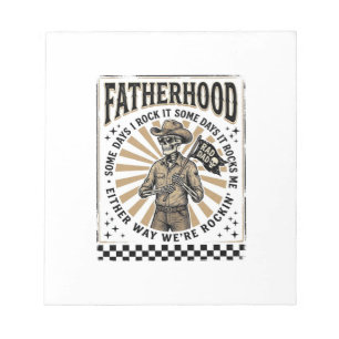 Vaderdags Vintage Skelet Cowboy Vader T-shirt Ontw Notitieblok