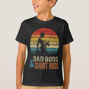 Vaderfiguren En Korte Hengels Retro Vissen Vaderfi T-shirt