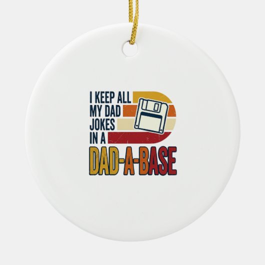 Vadergrap Vader-A-Basis Retro Grappige Vader Vecto Keramisch Ornament (Voorkant)