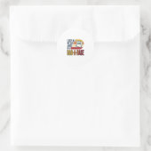 Vadergrap Vader-A-Basis Retro Grappige Vader Vecto Ronde Sticker (Tas)