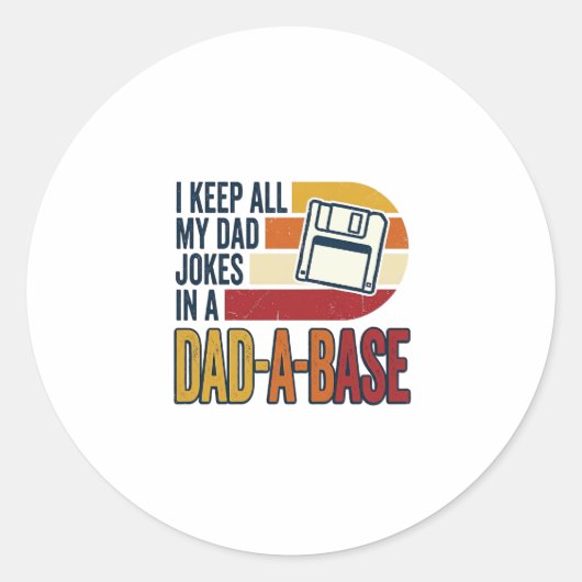 Vadergrap Vader-A-Basis Retro Grappige Vader Vecto Ronde Sticker (Voorkant)