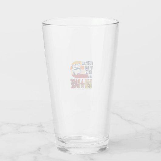 Vadergrap Vader-Basis Retro Grappige Vader Vector Glas (Achterkant)