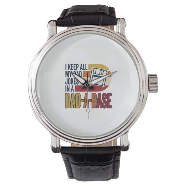 Vadergrap Vader-Basis Retro Grappige Vader Vector  Horloge (Voorkant)