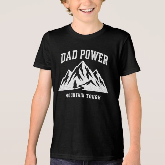 Vaderkracht Berg Sterk Ontwerp Tri-Blend Shirt (Voorkant)