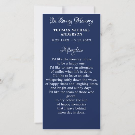 Vaderlandsliefdevolle Herdenkingsgebedskaart Rouwk (Achterkant)