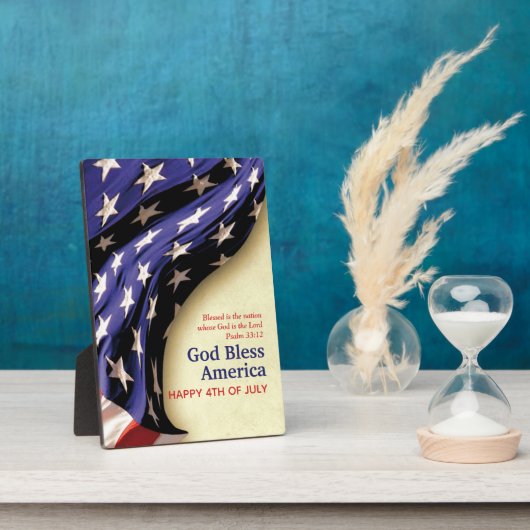 Vaderlandslievend GOD ZEGENE AMERIKA 4 JULI Fotoplaat (Zijkant)