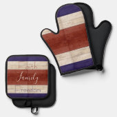 vaderlandslievend hout ovenwant & pannenlap set (Voorkant / Achterkant)