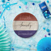 vaderlandslievend hout papieren bordje (Feest)