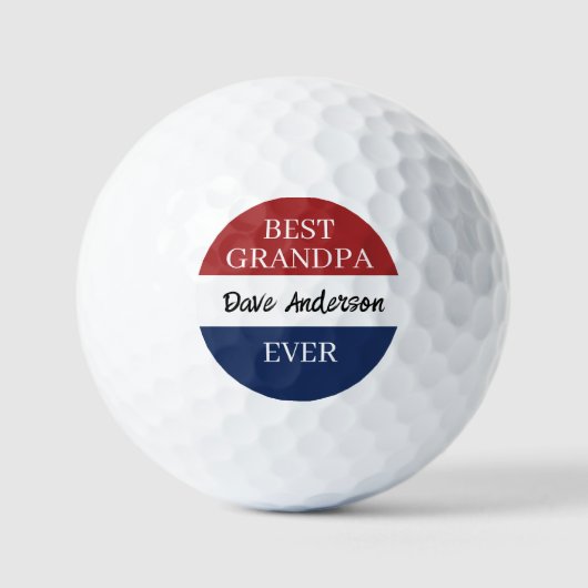 Vaderlandslievende Gewoonte Naam Achternaam Opa Golfballen (Voorkant)